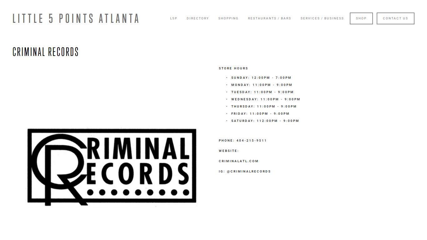 Criminal Records — Little 5 Points Atlanta